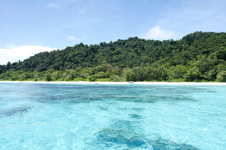 View of beautiful beach and blue ocean water