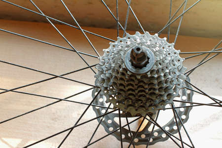 old of Bicycle a gears take off for maintenance.