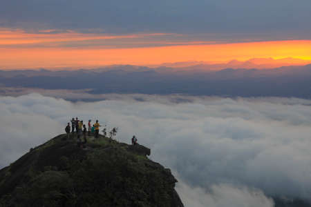 Landscape clouds and mist The morning in a beautiful view pointの写真素材