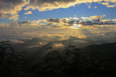 Landscape clouds and mist The morning in a beautiful view point