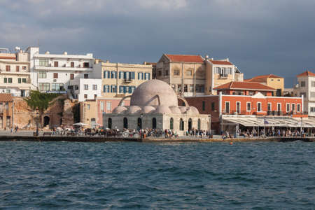 The old Venetian harbor of Chania, Creteのeditorial素材