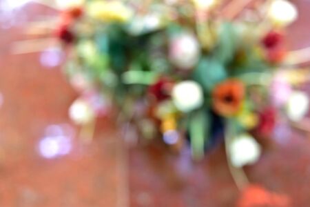 Flower colorful blur background vintage style and empty space for text.の写真素材