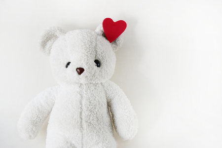 White teddy bear and empty space for text.
Day of Love on Valentine's lonely .の写真素材