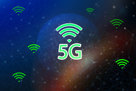 5G Internet network and intelligent connection , Communication concepts.の写真素材
