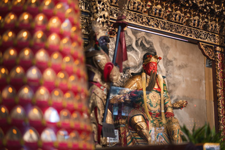 Taiwan February 25 2019. Inside of Wenwu temple in Sun Moon Lake this place is famous tourist spot,Yuchi Township, Nantou County.のeditorial素材