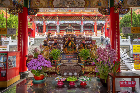 Taiwan February 25 2019. Inside of Wenwu temple in Sun Moon Lake this place is famous tourist spot,Yuchi Township, Nantou County.のeditorial素材