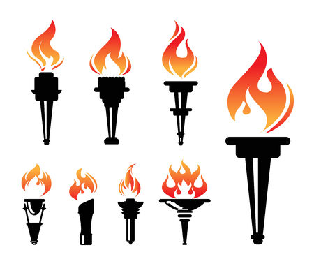 torch icons setのイラスト素材