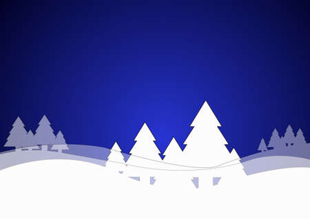 Christmas Trees On Blue Backgroundのイラスト素材
