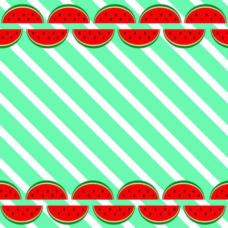 watermelon slices on abstract backgroundのイラスト素材