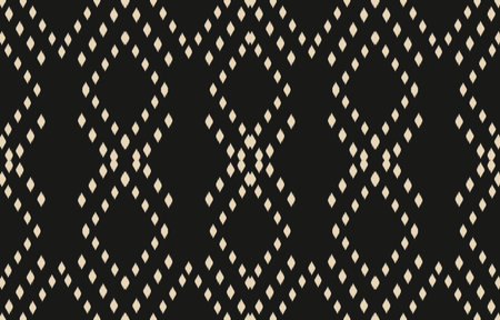 Ikat geometric folklore ornament with diamonds. Tribal ethnic vector texture. Seamless striped...