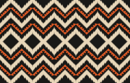 Ikat geometric folklore ornament with diamonds. Tribal ethnic vector texture. Seamless striped pattern in Aztec style. Folk embroidery. Indian, Scandinavian, Gypsy, Mexicanのイラスト素材