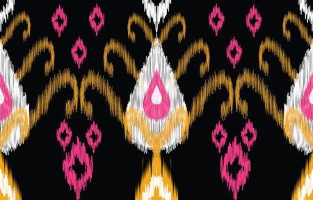 Ethnic abstract ikat art. Aztec ornament print. geometric ethnic pattern seamless  color oriental.  Design for background ,curtain, carpet, wallpaper, clothing, wrapping, Batikのイラスト素材