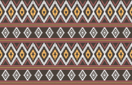 Ikat geometric folklore ornament with diamonds. Tribal ethnic vector texture. Seamless striped pattern in Aztec style. Folk embroidery. Indian, Scandinavianのイラスト素材
