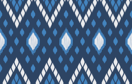 Ikat geometric folklore ornament with diamonds. Tribal ethnic vector texture. Seamless striped pattern in Aztec style. Folk embroidery. Indian, Scandinavian, Gypsy, Mexican.のイラスト素材