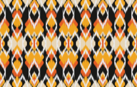 Ikat geometric folklore ornament with diamonds. Tribal ethnic vector texture. Seamless striped...