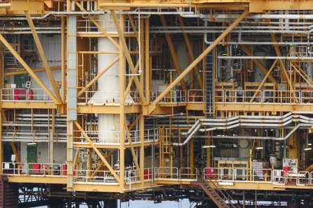 Offshore construction platform for production oil and gas, Oil and gas industry and hard...
