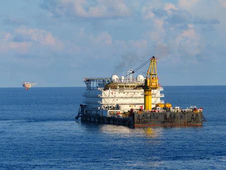 A typical Offshore Accommodation and Work Barge in the Oil and Gas industry. Offshore Accommodation...