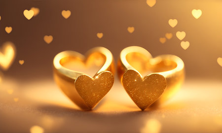 Gold wedding rings, heart shape, Elegant Wedding ring. Golden rings. Love photo. Wedding day. luxury engagement gold ring.の素材