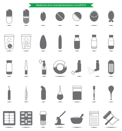 The icons set of medicine form for art work.のイラスト素材