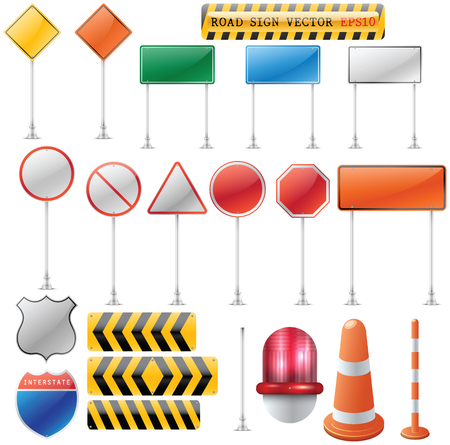 Blank road sign collection for creative art.のイラスト素材
