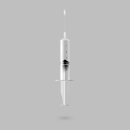 Clear medical syringe for treatment.のイラスト素材