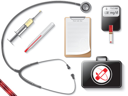 The basic medical devices collection for treatment.のイラスト素材