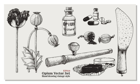 Opium Vector Setのイラスト素材