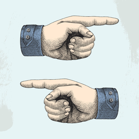 Human handpoint,sketch style vintageのイラスト素材