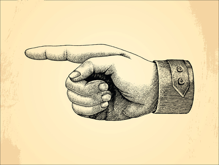 Human right handpoint,sketch style vintage のイラスト素材