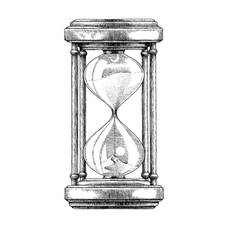 Hourglass hand drawing vintage styleのイラスト素材