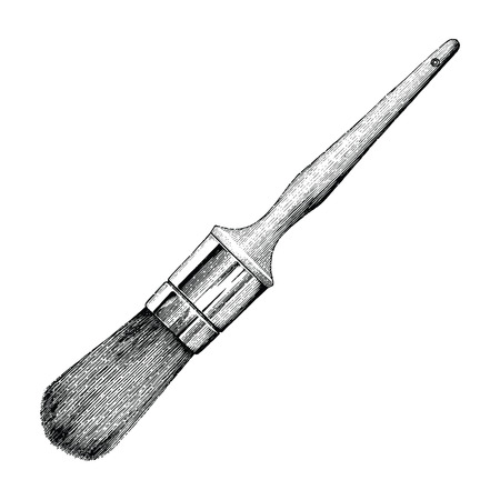 Vintage paint brushes hand drawingのイラスト素材