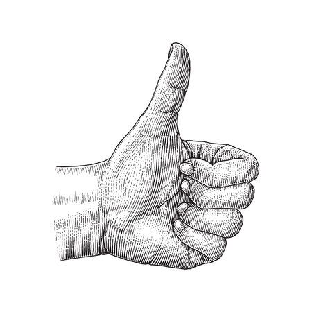 Human hand like drawing vintage engraving illustrationのイラスト素材