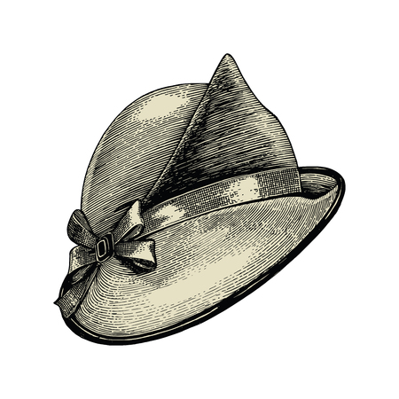 Vintage hat fashion hand drawing isolate on white backgroundのイラスト素材