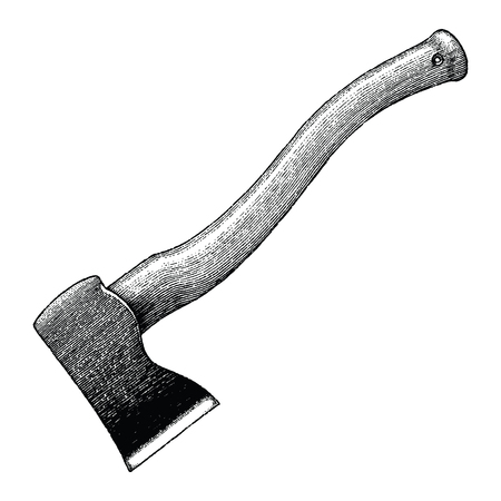 Ax hand drawing engraving illustrationのイラスト素材