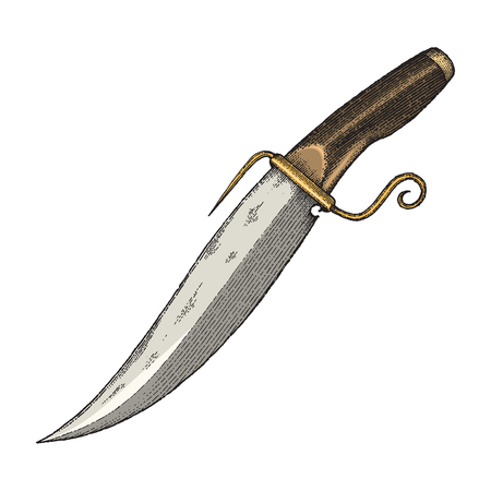 Vintage knife hand drawing engraving illustrationのイラスト素材