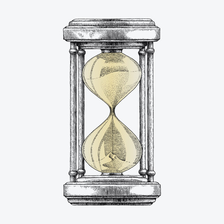 Hourglass hand drawing vintage styleのイラスト素材