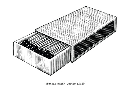 Vintage match hand drawing vintage clip art isolated on white backgroundのイラスト素材