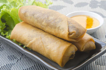 Fried Chinese Traditional Spring rolls food