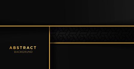 Black and gold luxury template background with ornament, can be used for premium wedding invitation, banner, golden flyer.のイラスト素材