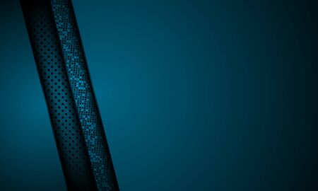 Modern dark background with solid blue lines. abstract blue metal wallpaper. Vector illustrationのイラスト素材