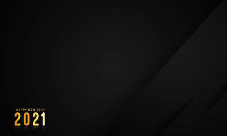 2021 Happy New Year background, banner with 2021 numbers creative design, minimal new year holiday greetings and gold font. Vector illustration.のイラスト素材