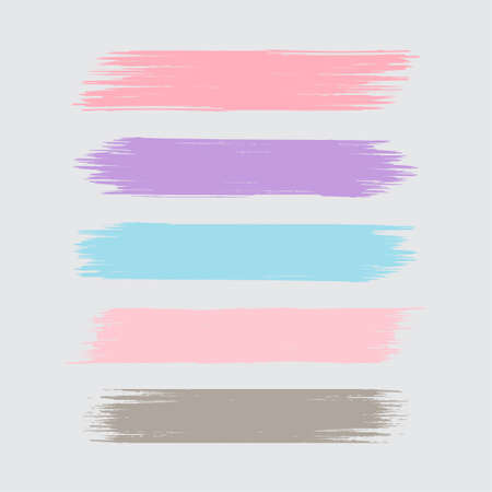 Pastel Brush Painted Textured Stripes Backgroundのイラスト素材