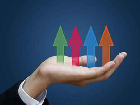 Arrow in handの写真素材