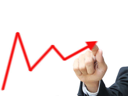 Business hand write graph up downの写真素材