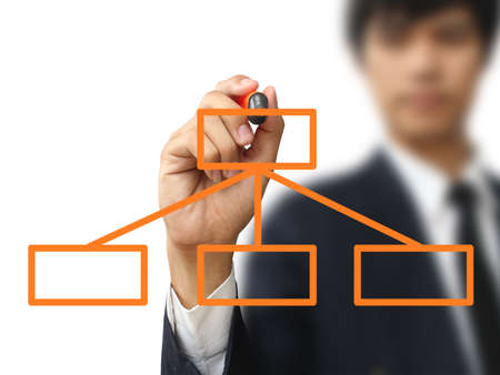 Businessman write diagramの写真素材