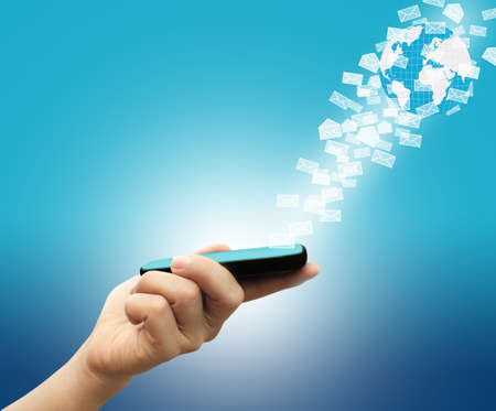 Hand send envilopeの写真素材