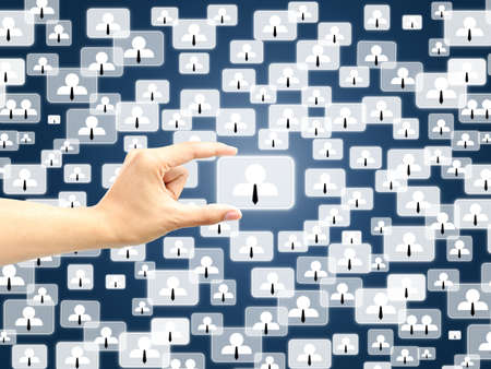 Hand holding social network