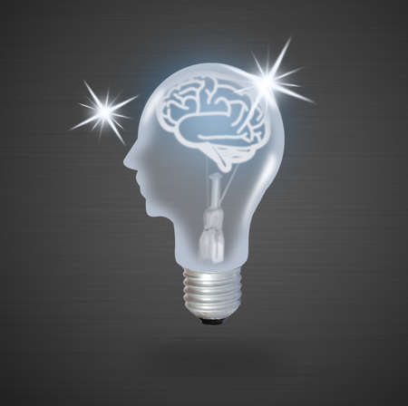 light bulb headの写真素材