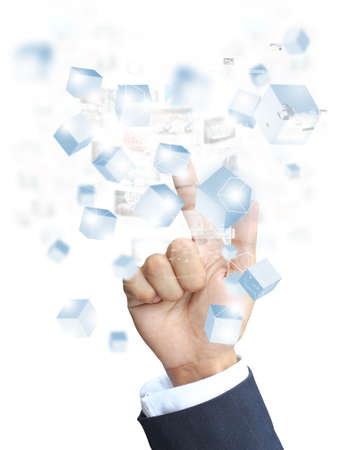 Hand press technologyの写真素材