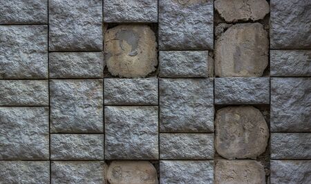 old stone gray wall